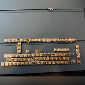 Walt Disney & Disney Italian Charm Link Bracelet with Colorful Enamel Icons